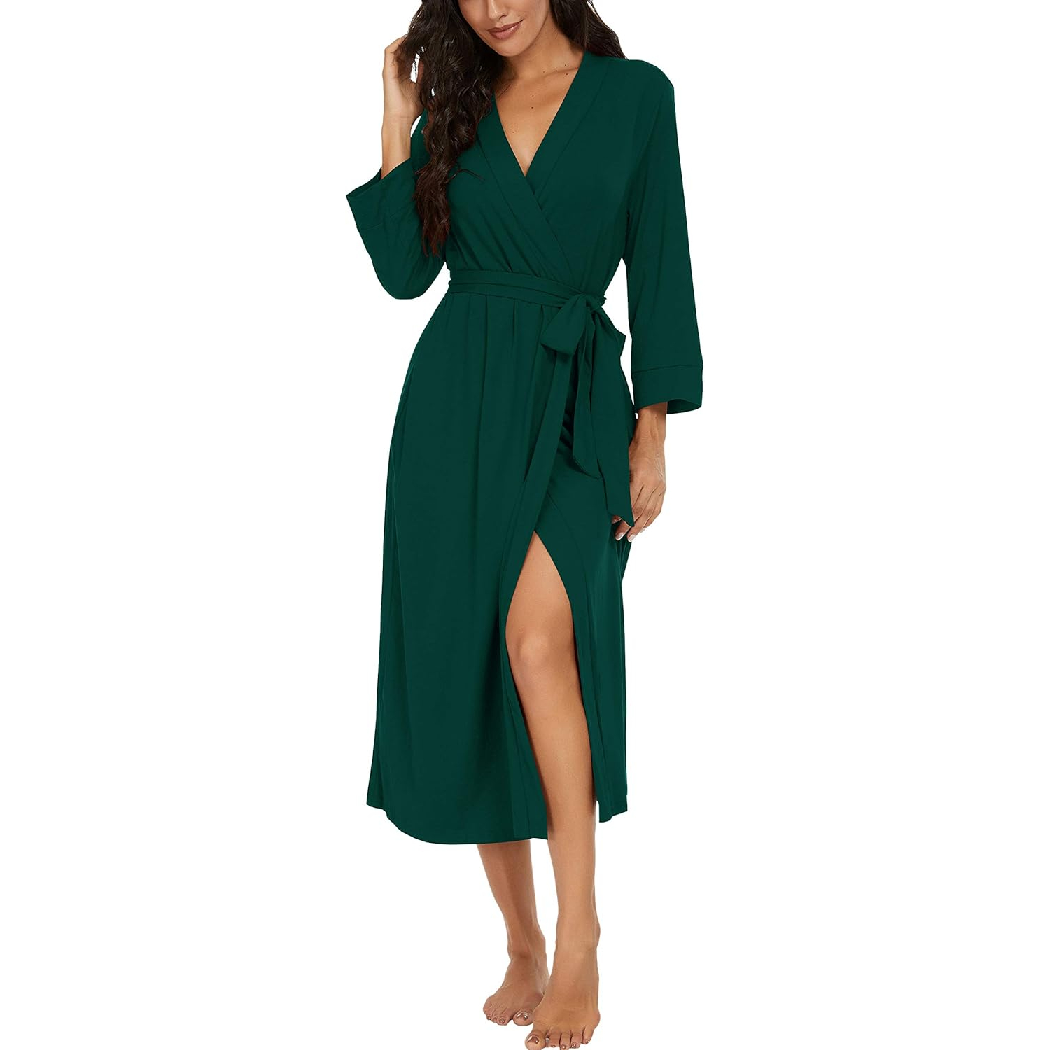 Lightweight  Long Lounge Robe With Pockets For Women