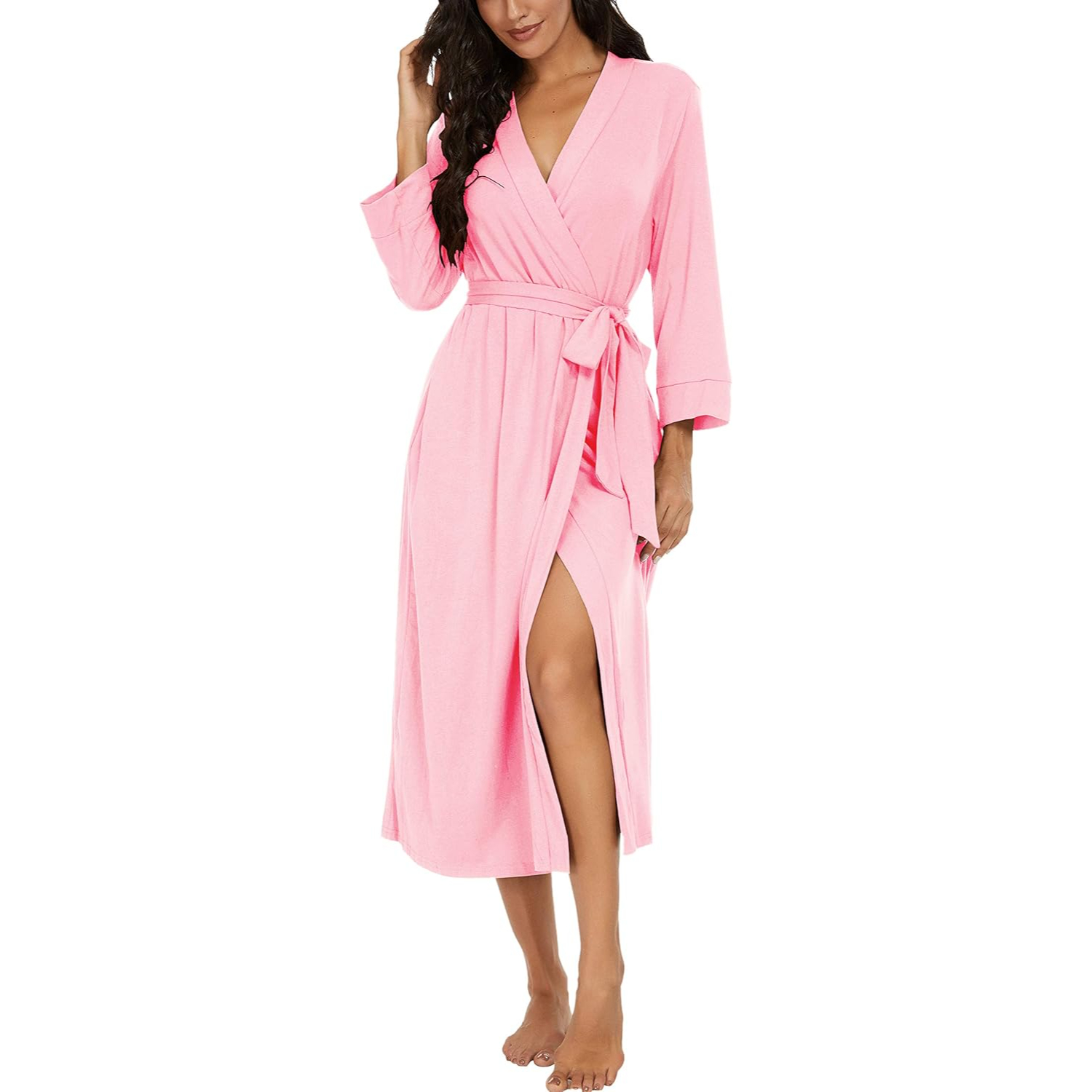 Lightweight  Long Lounge Robe With Pockets For Women