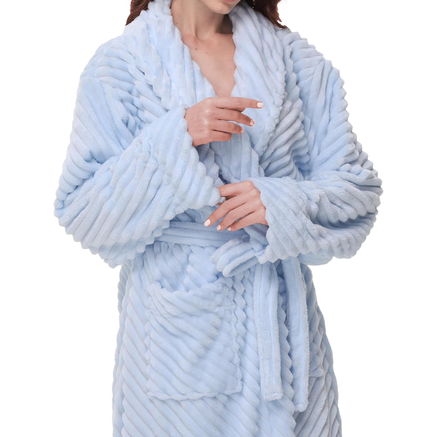 Long Fleece Bathrobe For Women