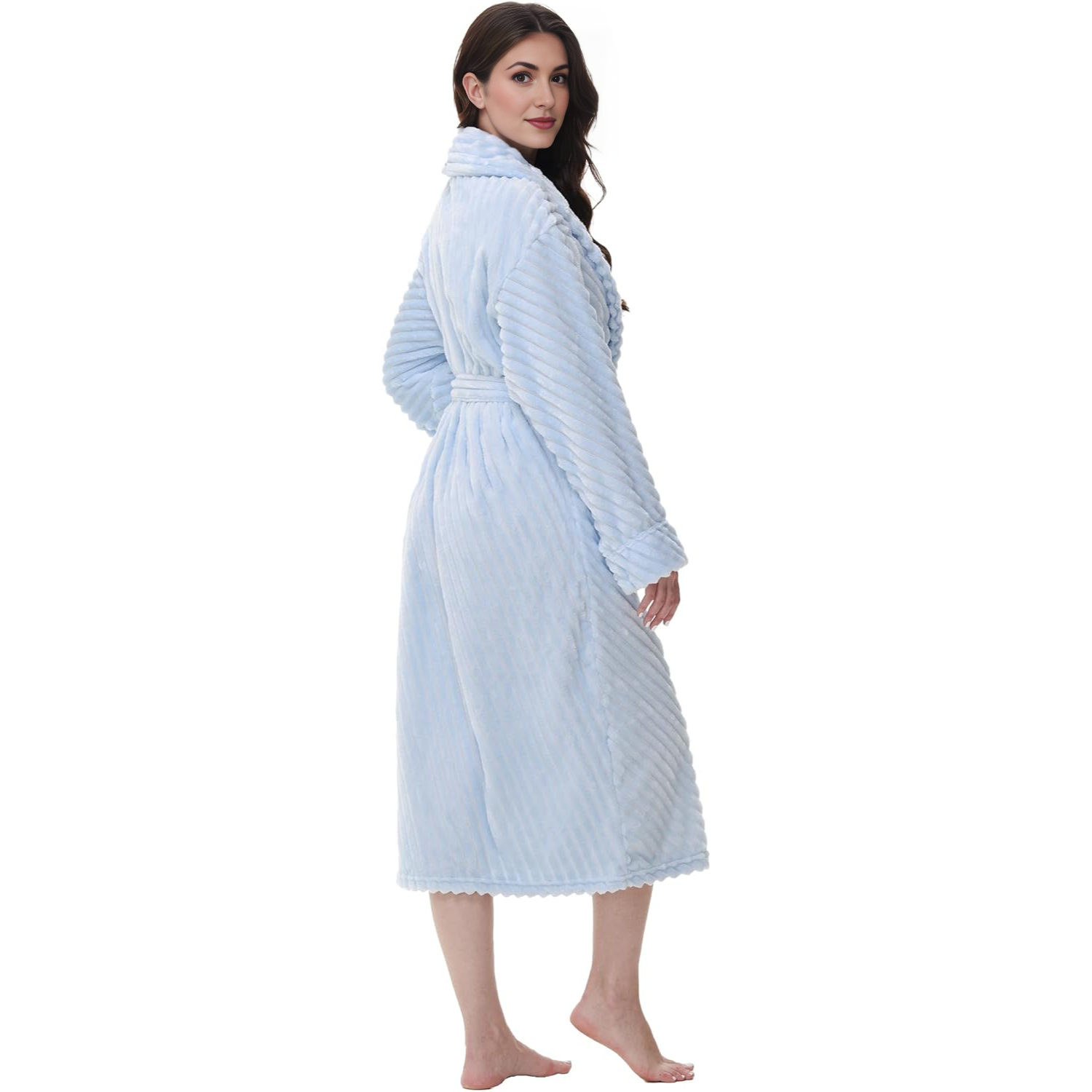 Long Fleece Bathrobe For Women