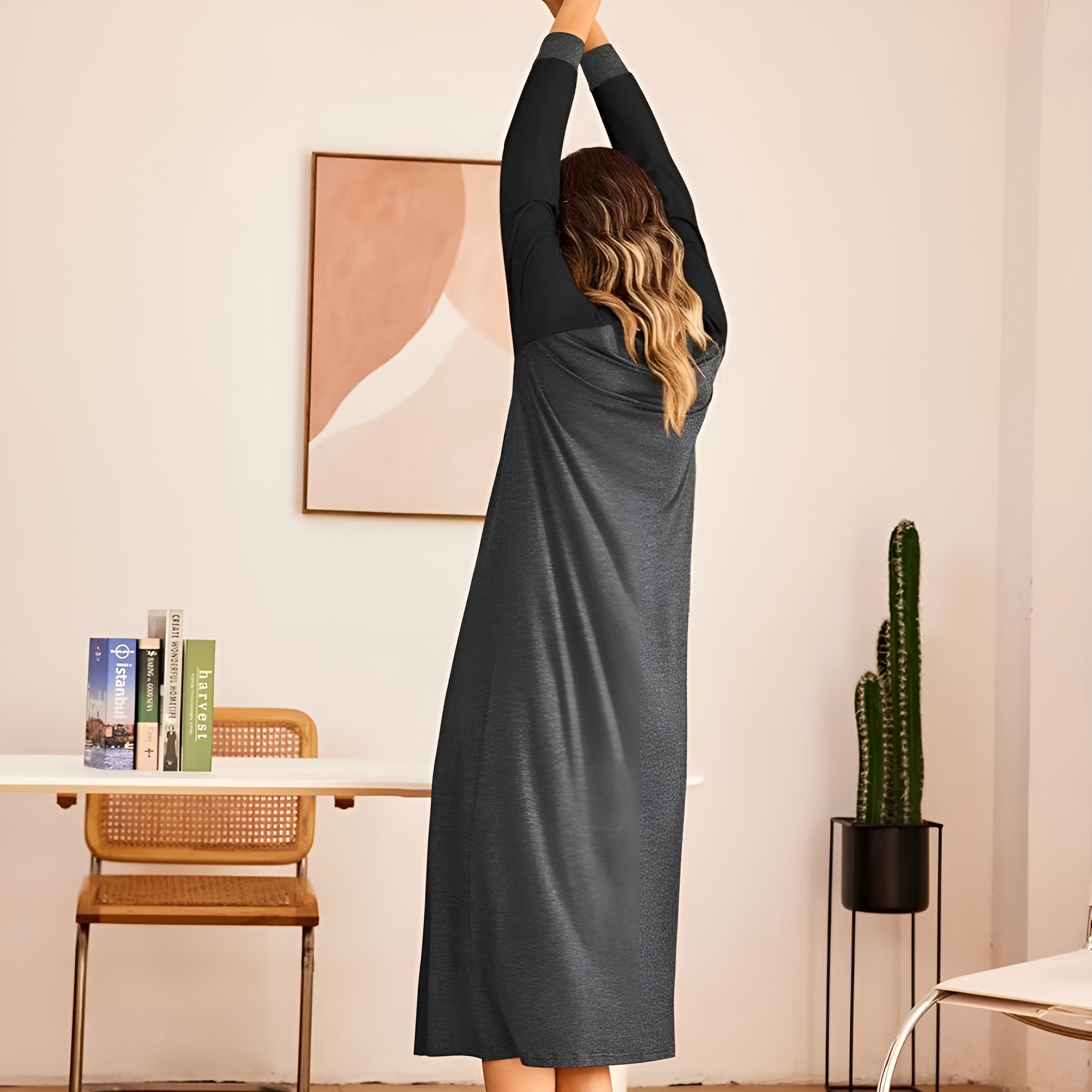 Long Sleeve Button Nightgown Sleepwear For Women