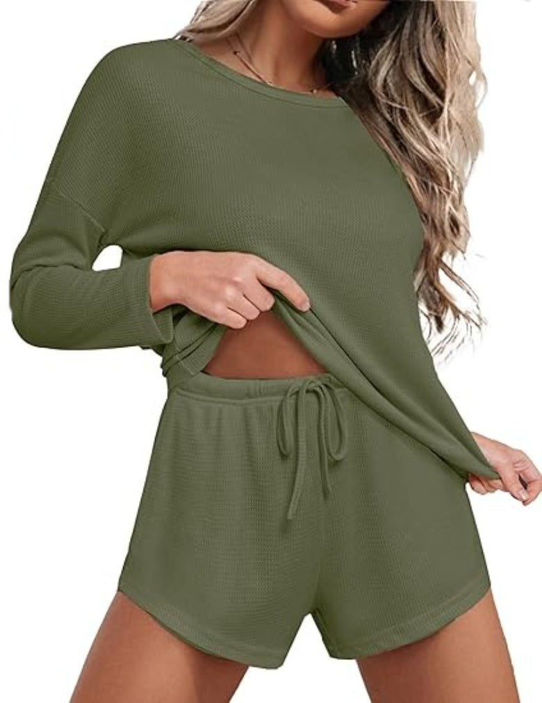 Long Sleeve Top And Knit Pajama Sets-Original Pajamas
