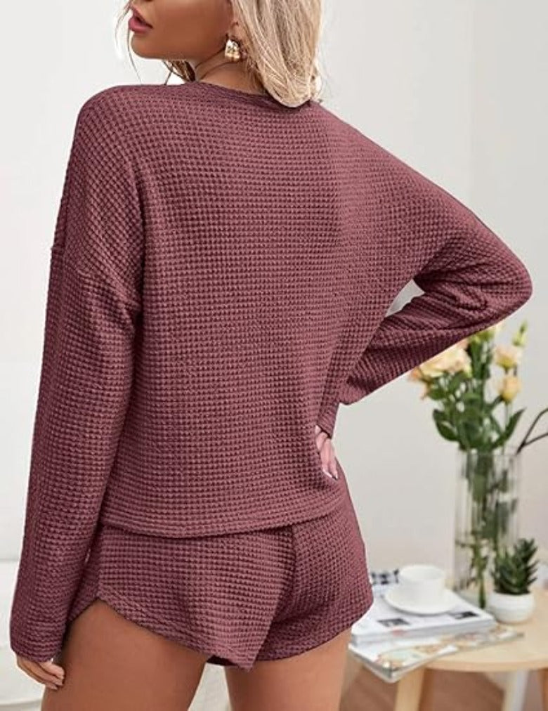 Long Sleeve Top And Knit Pajama Sets-Original Pajamas