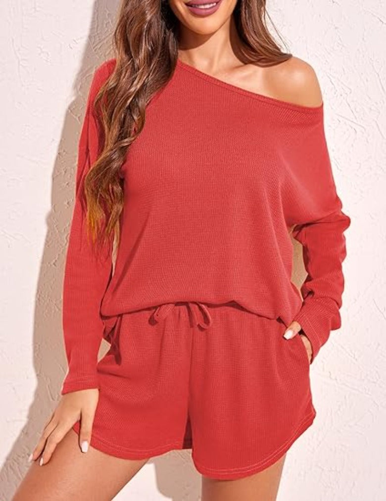 Long Sleeve Tops And Comfy Knit Pajama Set-Original Pajamas