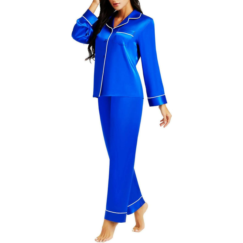 Versatile Satin Button Down Pajama Set-Original Pajamas