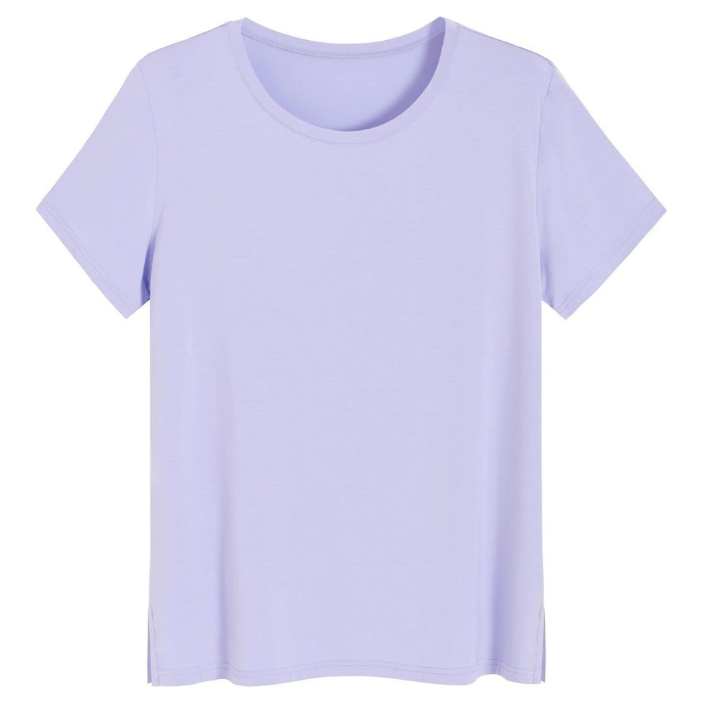 Short Sleeve Solid Pajama T Shirt For Women