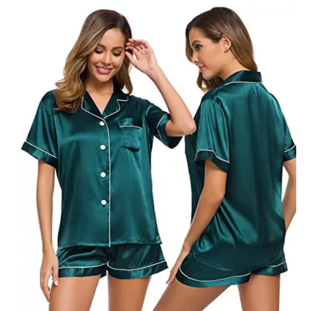 Silk Satin Pajamas Set For Women-Original PajamasSilk Satin Pajamas Set For Women - Image 2