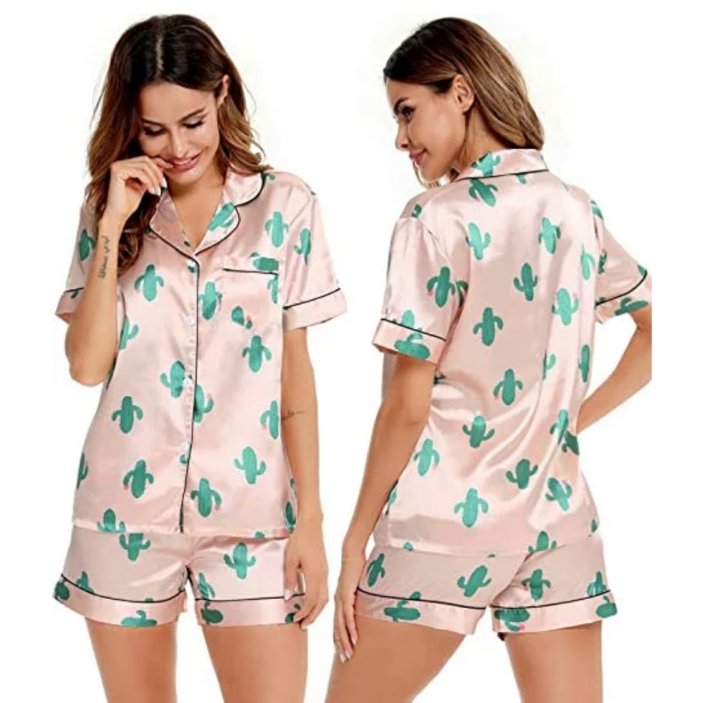 Women's Silk Satin Pajamas Set-Original PajamasWomen's Silk Satin Pajamas Set - Image 8