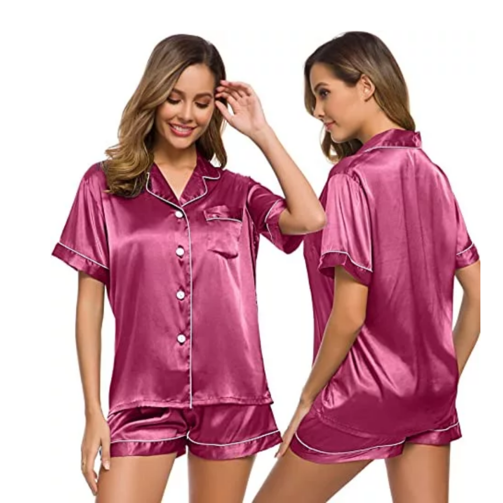 Silk Satin Pajamas Set For Women-Original PajamasSilk Satin Pajamas Set For Women - Image 9