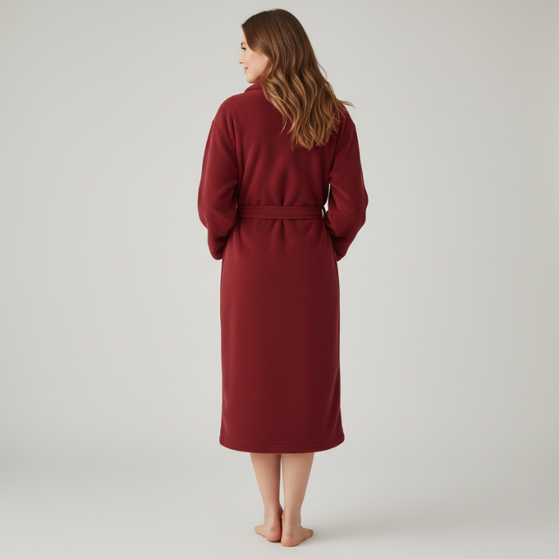 Fleece Shawl Collar Design Bathrobe For Women