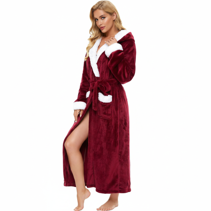 Cozy Hooded Bathrobe For Women