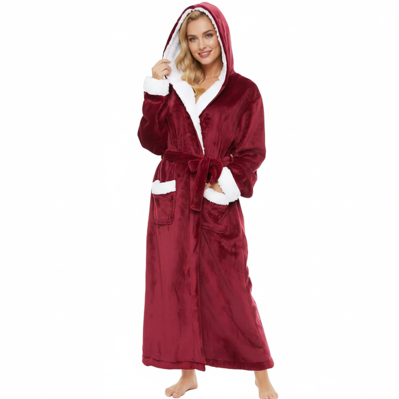 Cozy Hooded Bathrobe For Women