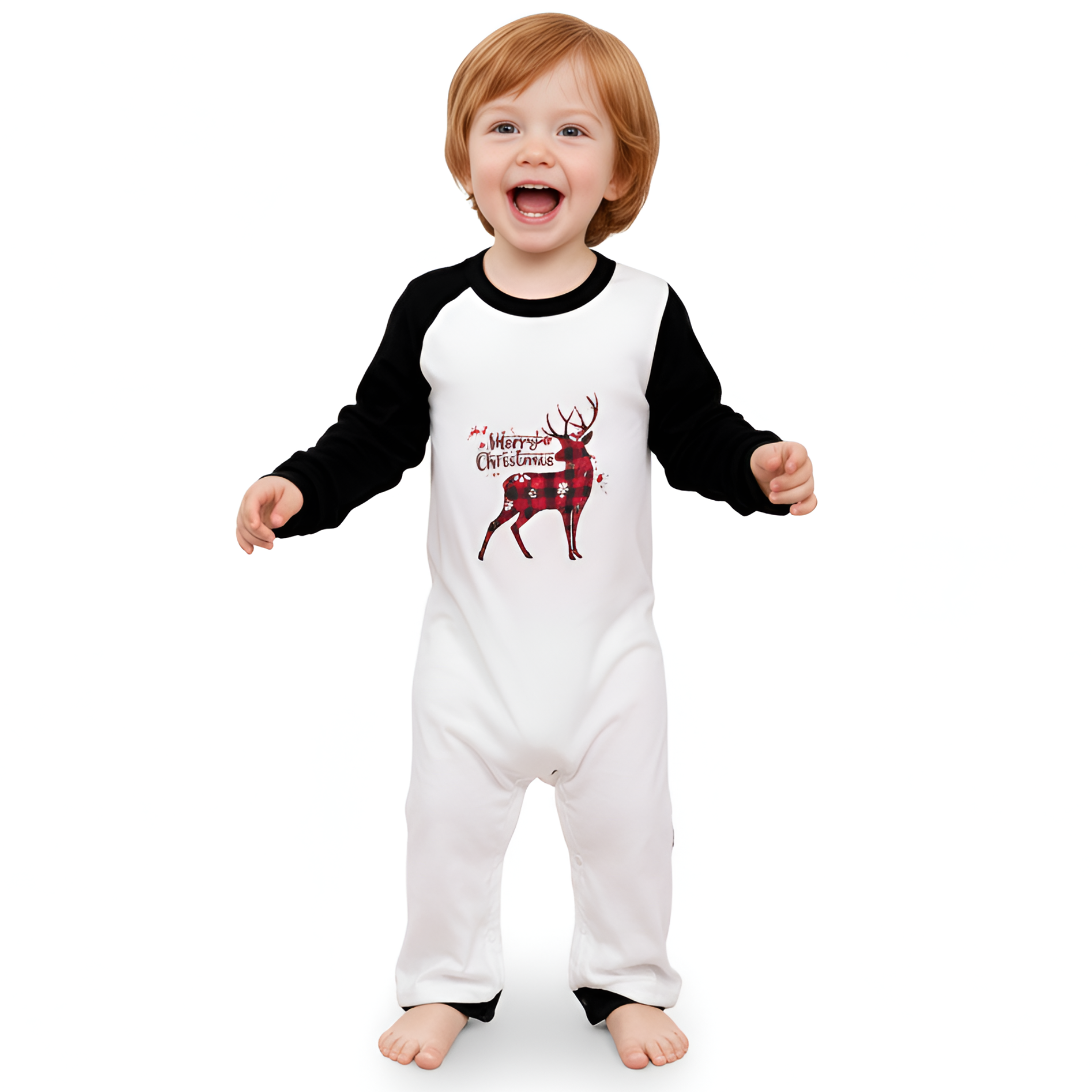 Merry Christmas Reindeer Design Family Matching Pajama Sets