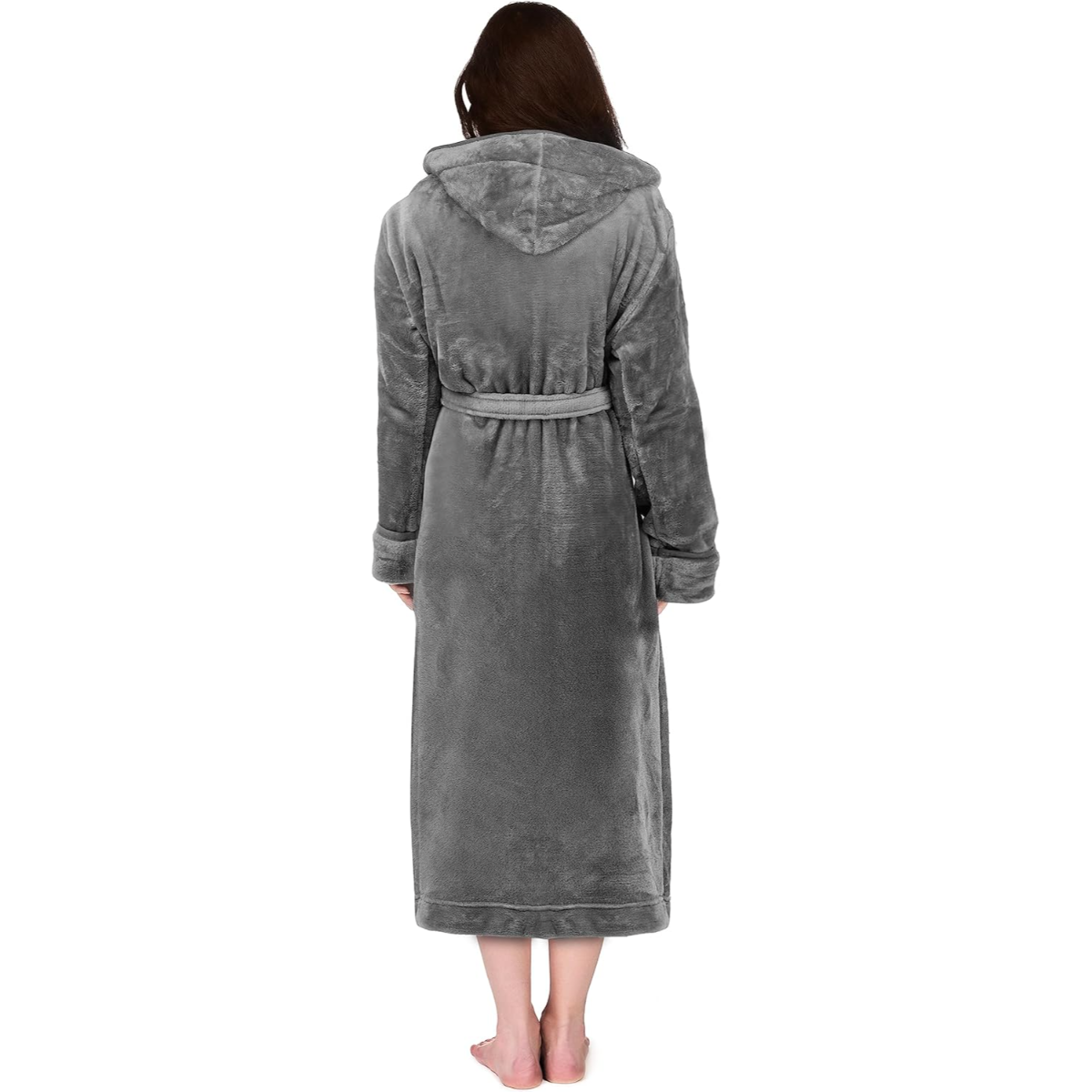 Fleece Hooded Plush Flannel Robe With Pockets-Original Pajamas