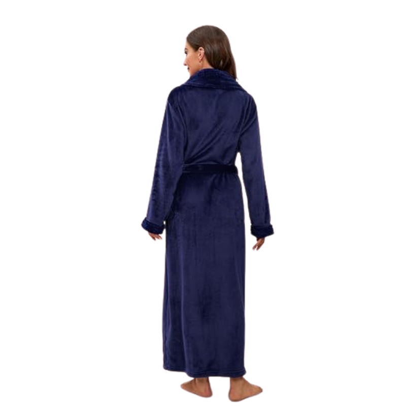 Full Length Plush Fleece Bathrobe For Women
