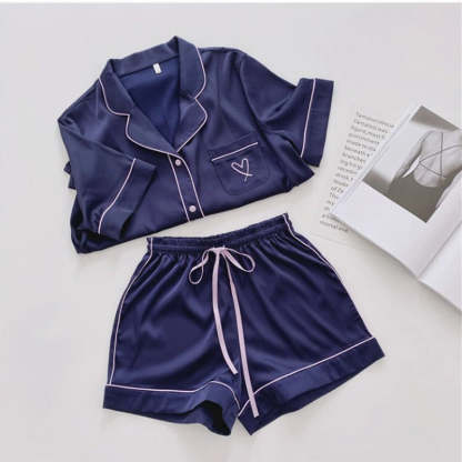 Women's Embroidered Silk Pajamas Set-Original Pajamas