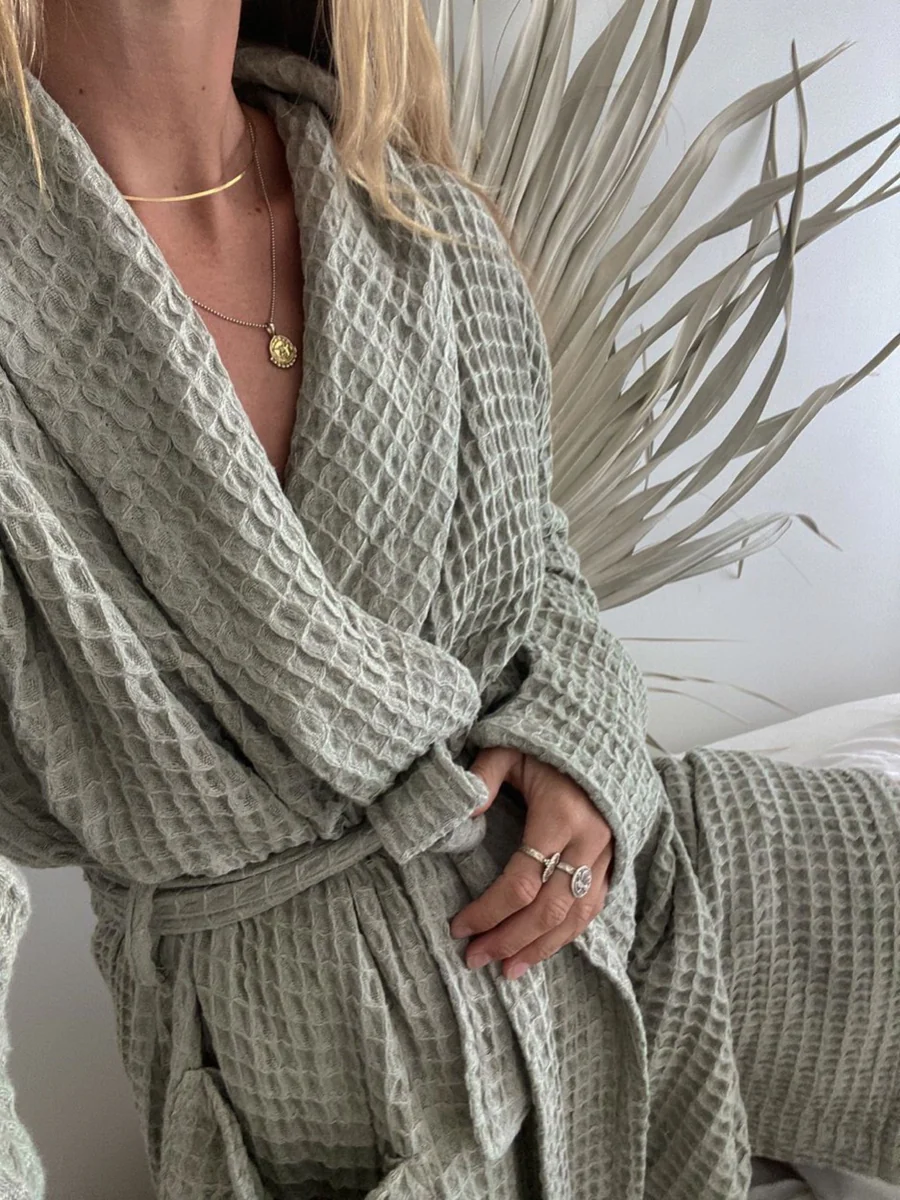 Waffle Knit Bath Robe