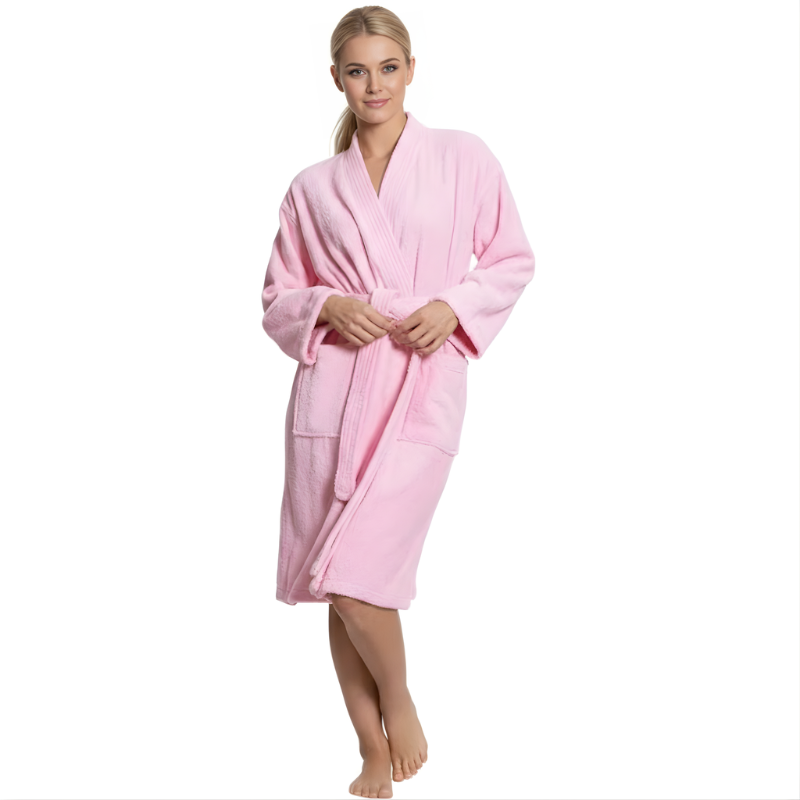 Soft Turkish Terry Cloth Kimono Design Bathrobe For Women