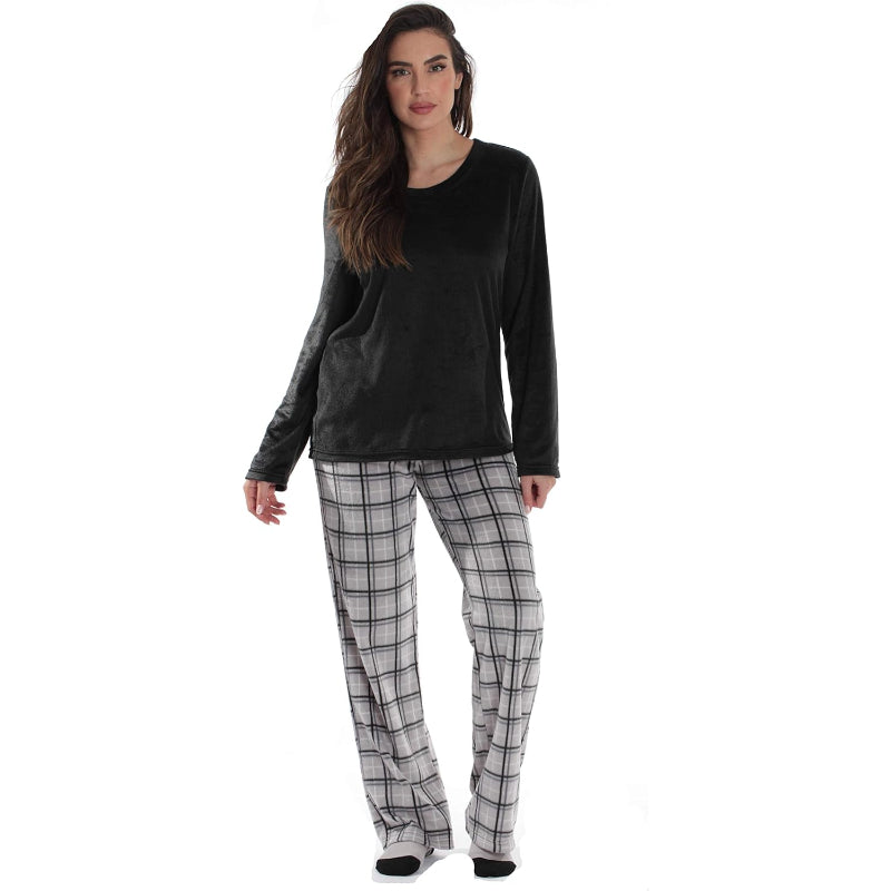 Plaid Pajama Set With Matching Socks-Original PajamasPlaid Pajama Set With Matching Socks - Image 23