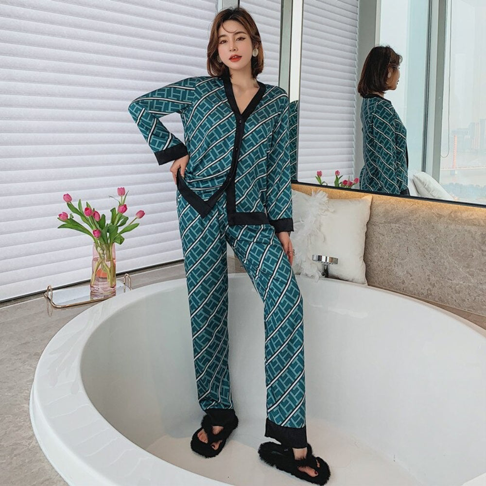 Women's Pajamas Set V Neck Design-Original Pajamas