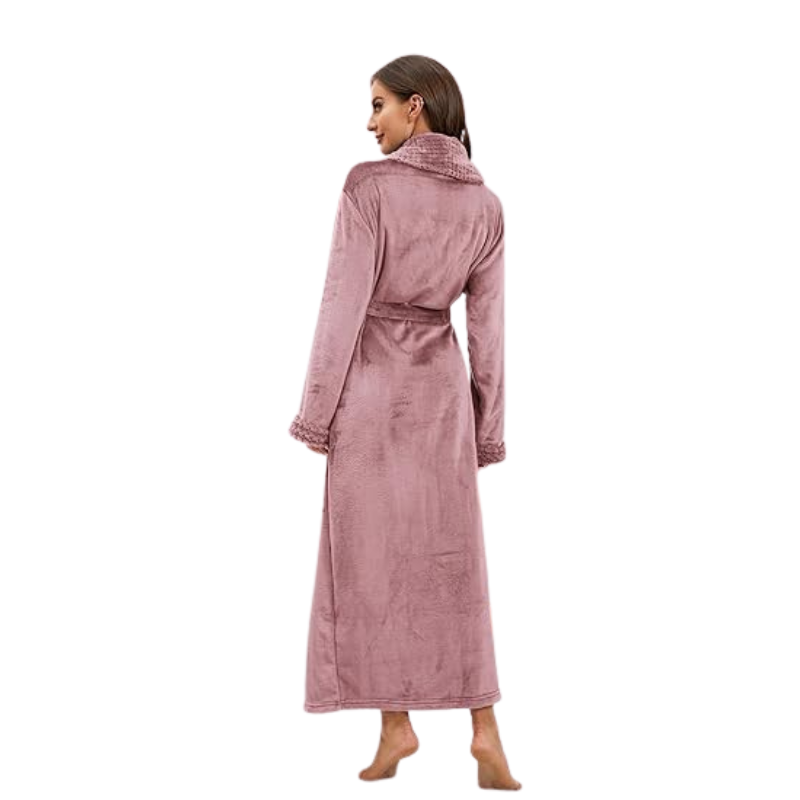 Full Length Plush Fleece Bathrobe For Women