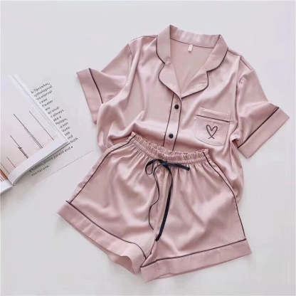 Women's Embroidered Silk Pajamas Set-Original Pajamas