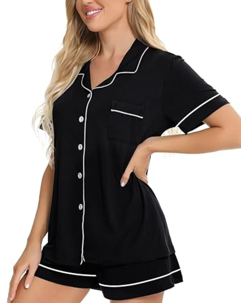 Piping Trim Comfy Pajamas Set-Original Pajamas