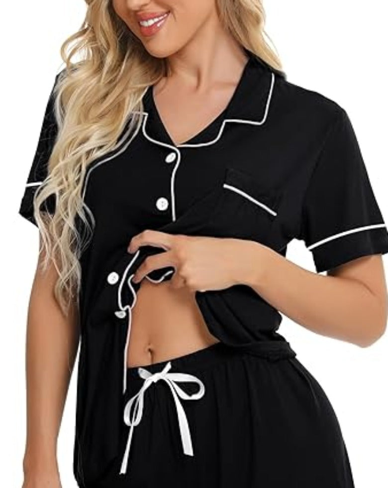 Piping Trim Comfy Pajamas Set-Original Pajamas