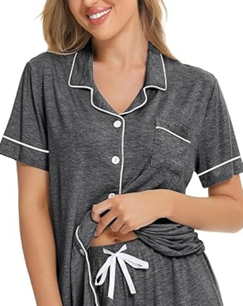 Piping Trim Comfy Pajamas Set-Original Pajamas