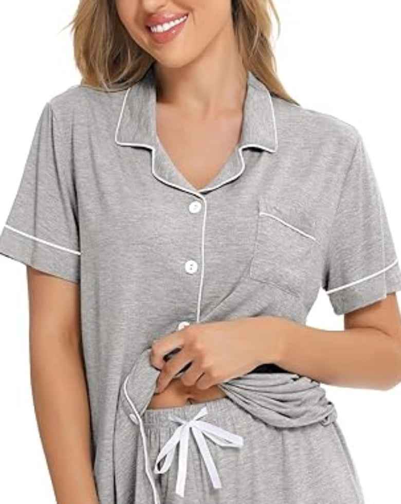 Piping Trim Comfy Pajamas Set-Original Pajamas