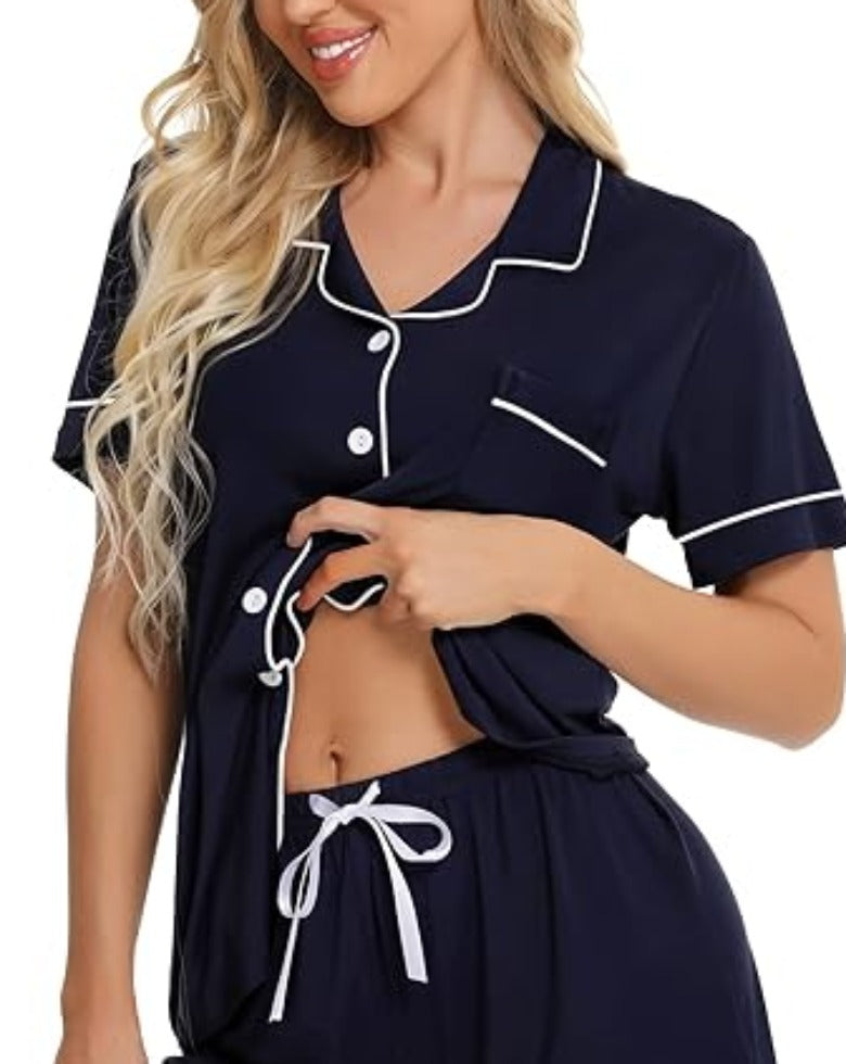 Piping Trim Comfy Pajamas Set-Original Pajamas