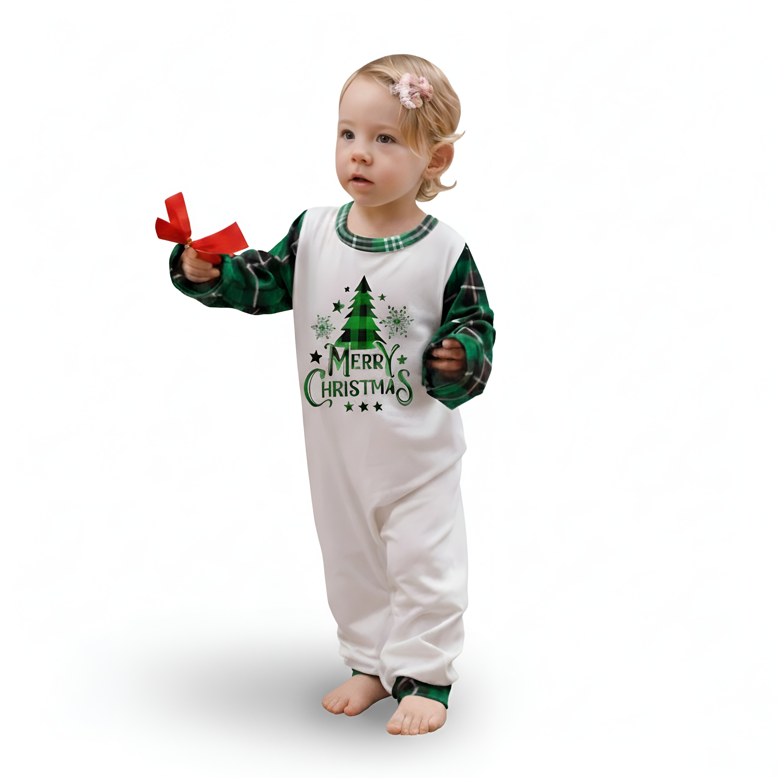 Merry Christmas Plaid Family Matching Pajama Set