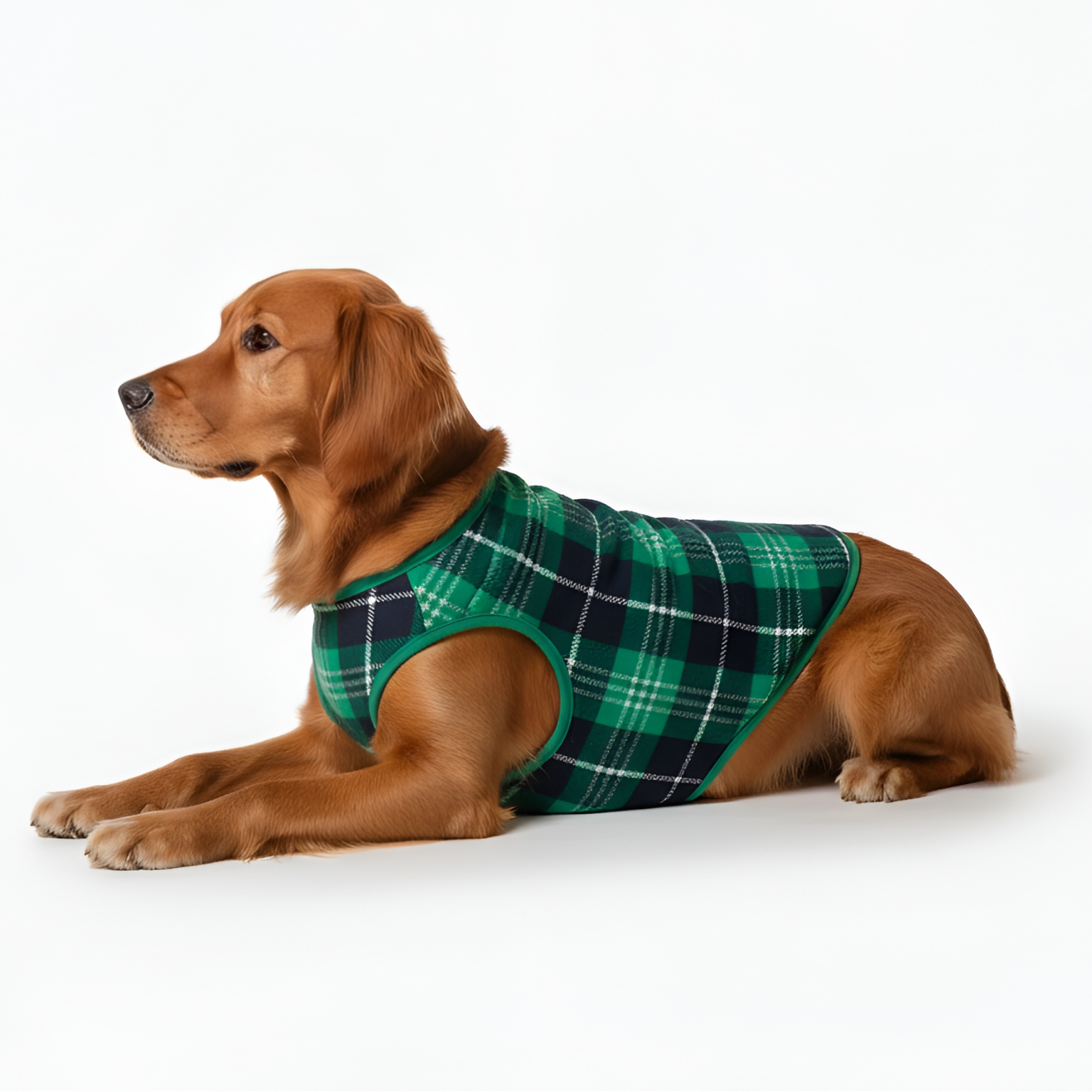 Green Plaid Reindeer Merry Christmas Family Matching Pajama Set