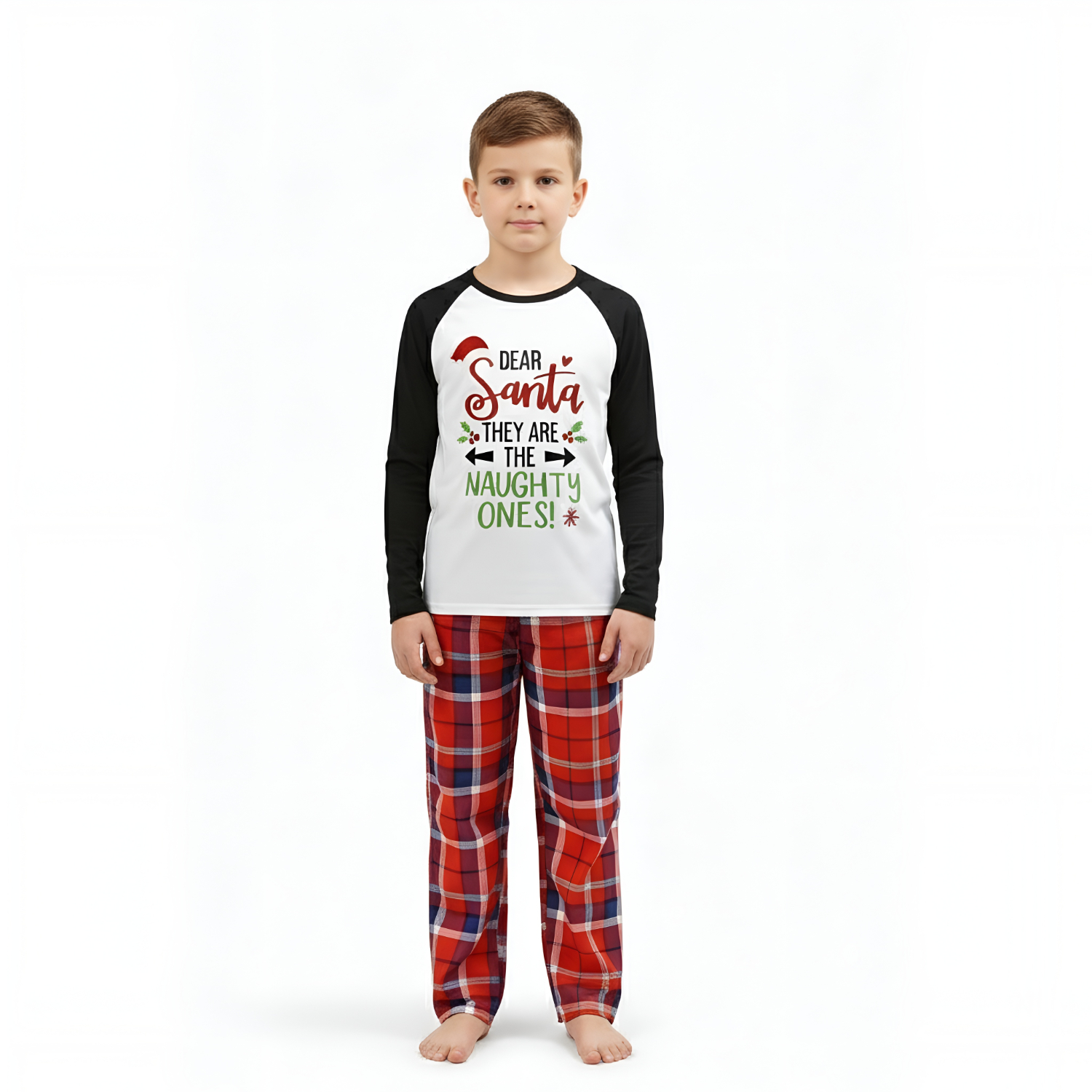 Printed Family Matching Plaid Pajama Set