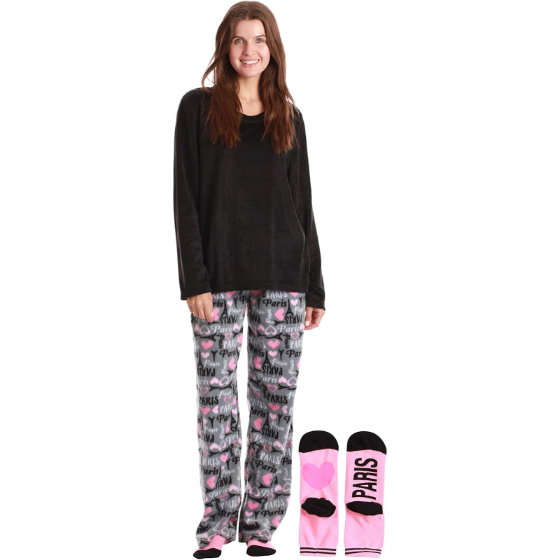 Printed Pajama Set With Matching Socks-Original Pajamas