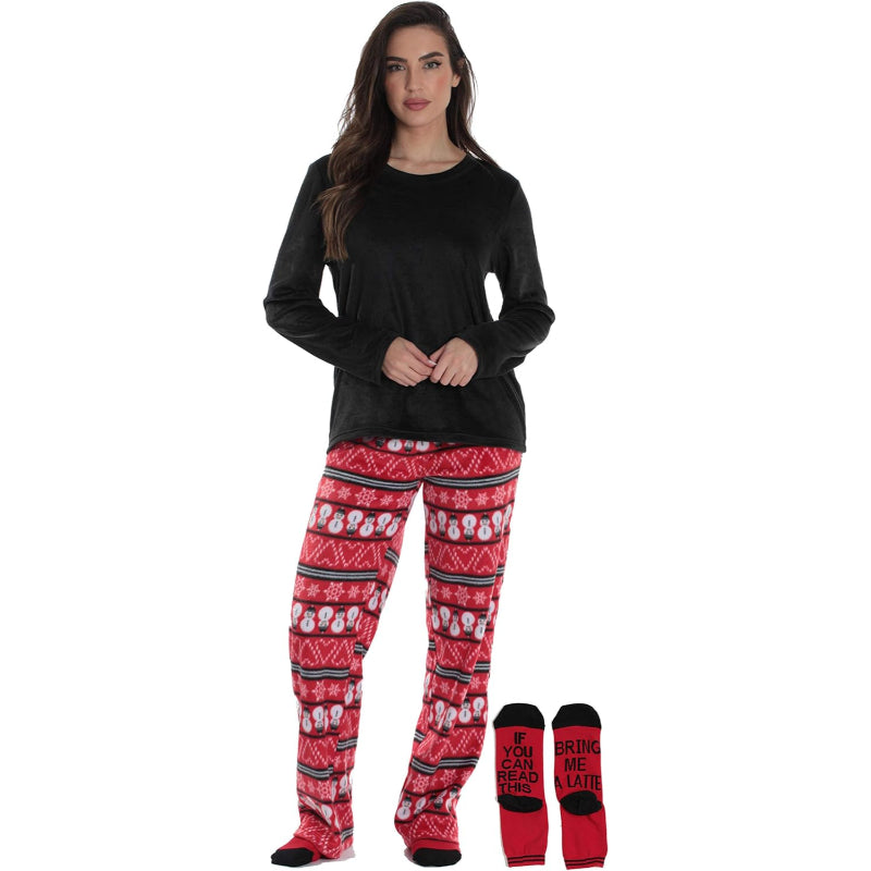 Printed Pajama Set With Matching Socks-Original Pajamas