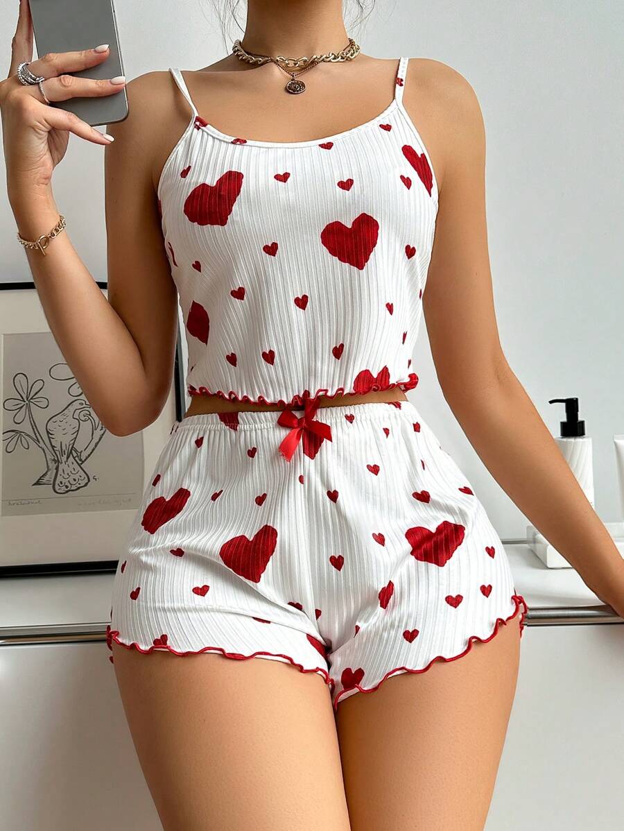Printed Cami Top And Shorts Pajama Set-Original Pajamas