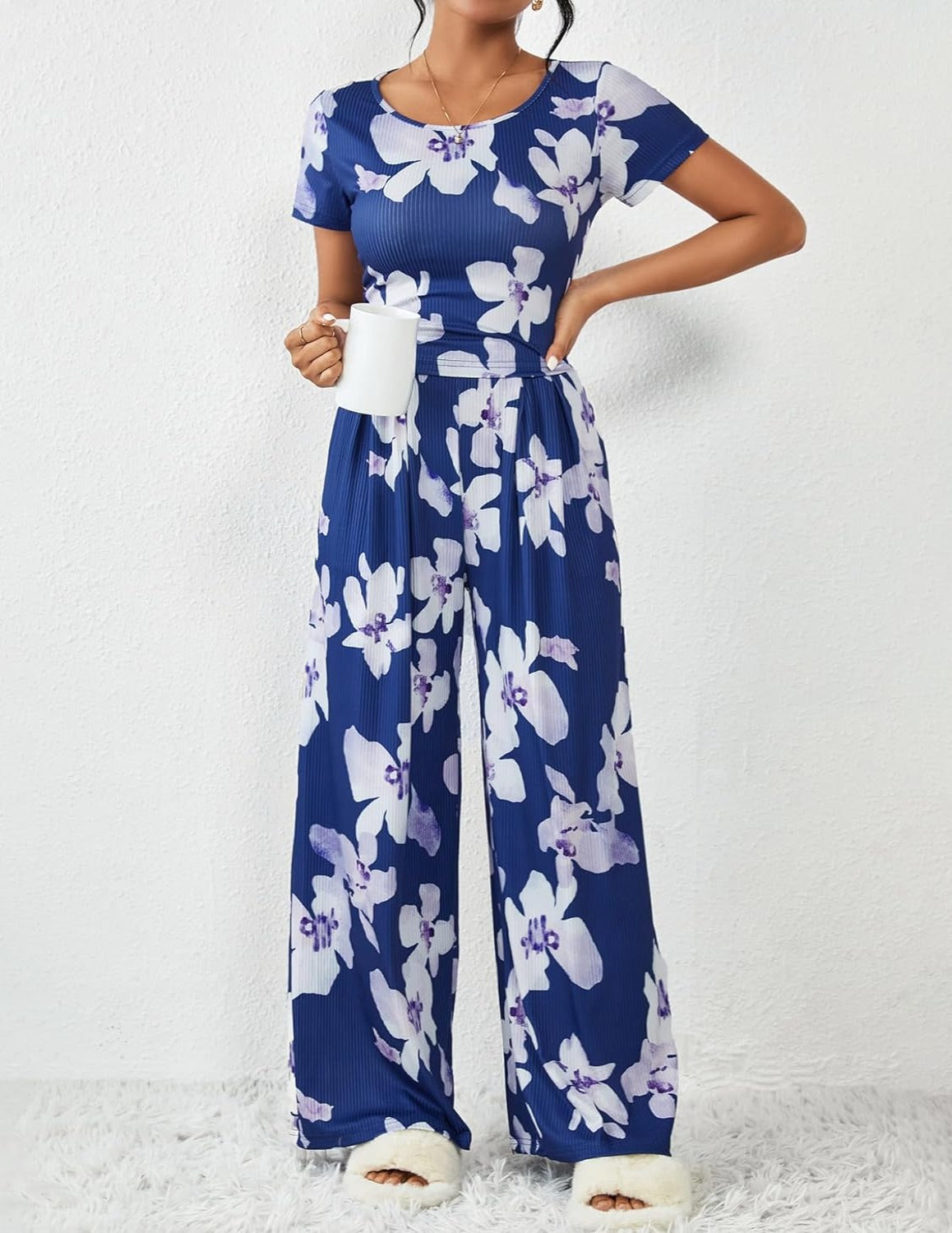 Printed Short Sleeve Lounge Sets-Original Pajamas