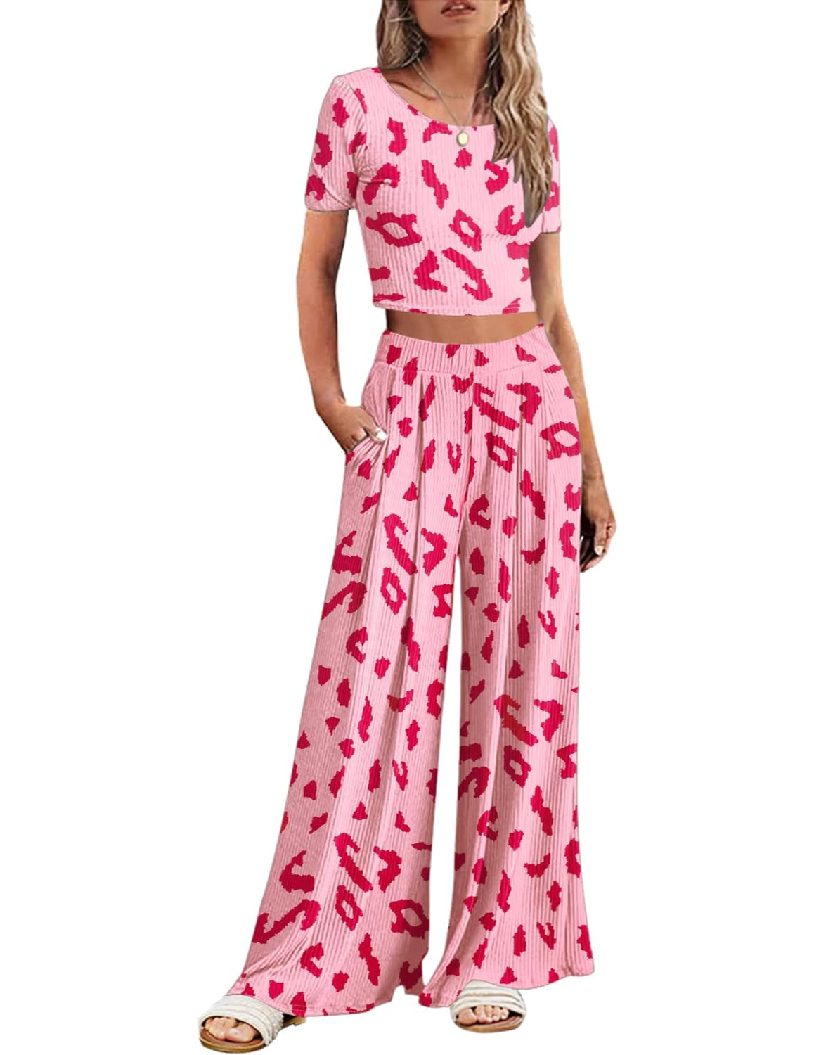 Printed Short Sleeve Lounge Sets-Original Pajamas