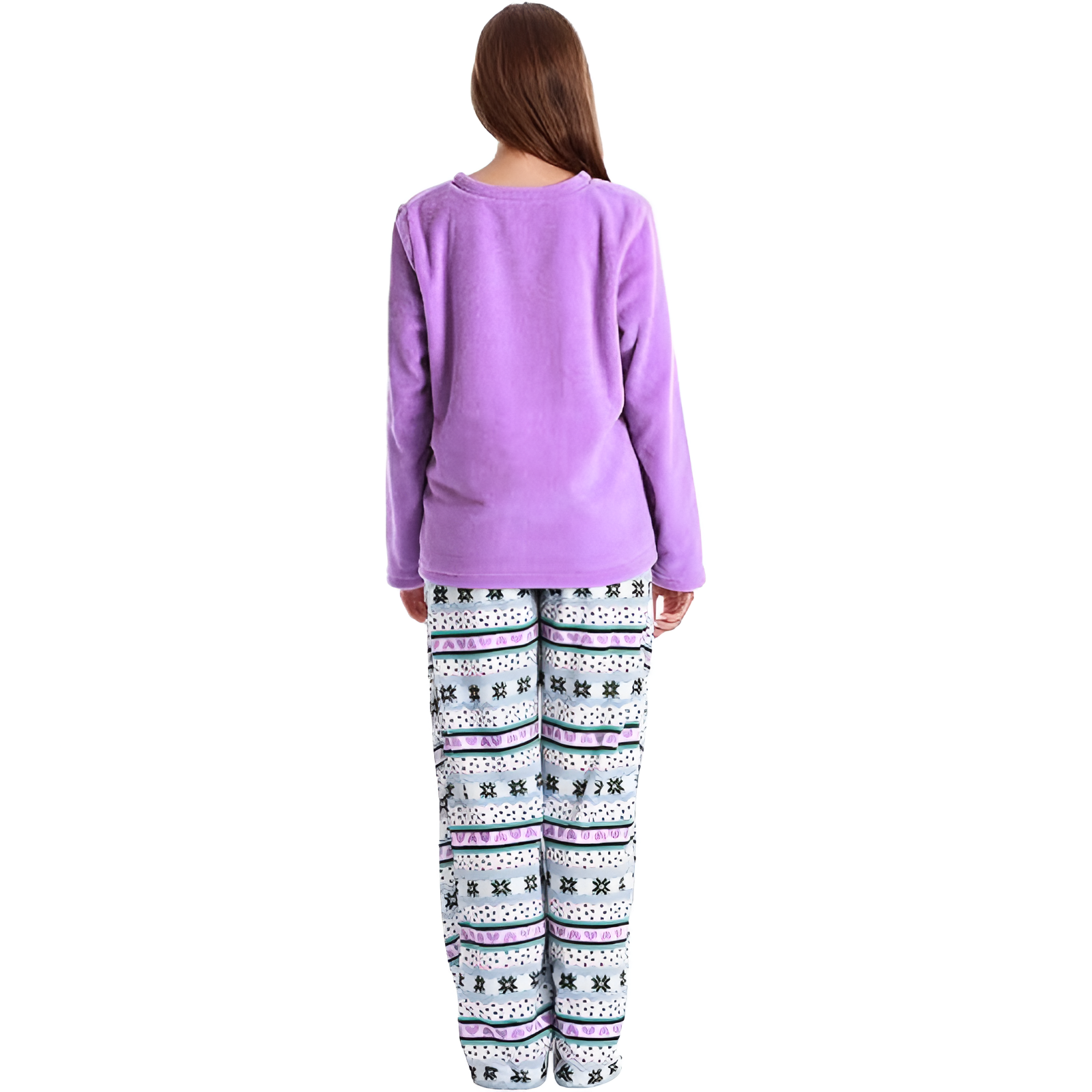 Long Sleeve Pajama Set With Pants And Matching Socks For Women