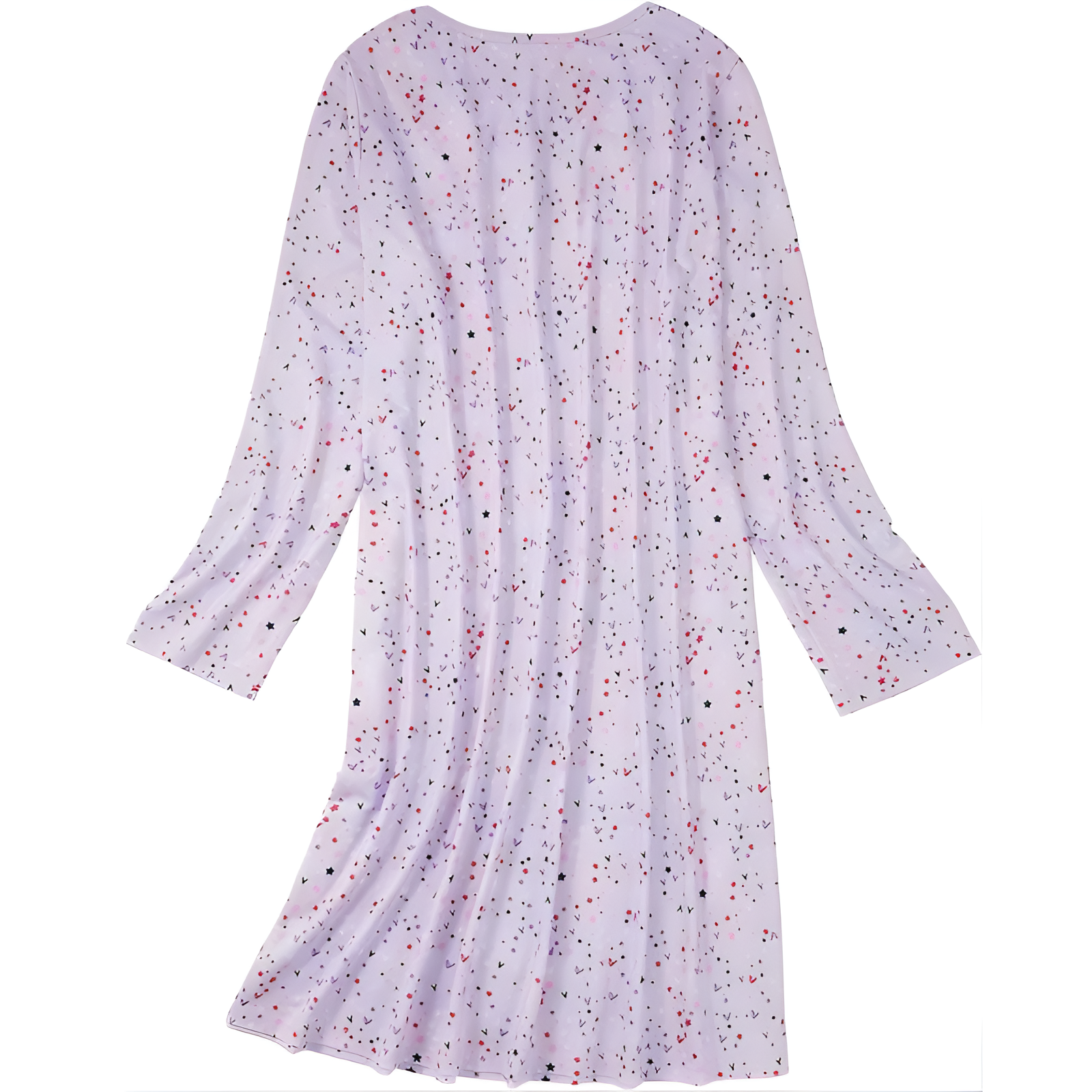 Printed Long Sleeve Nightgown House Dress For Women
