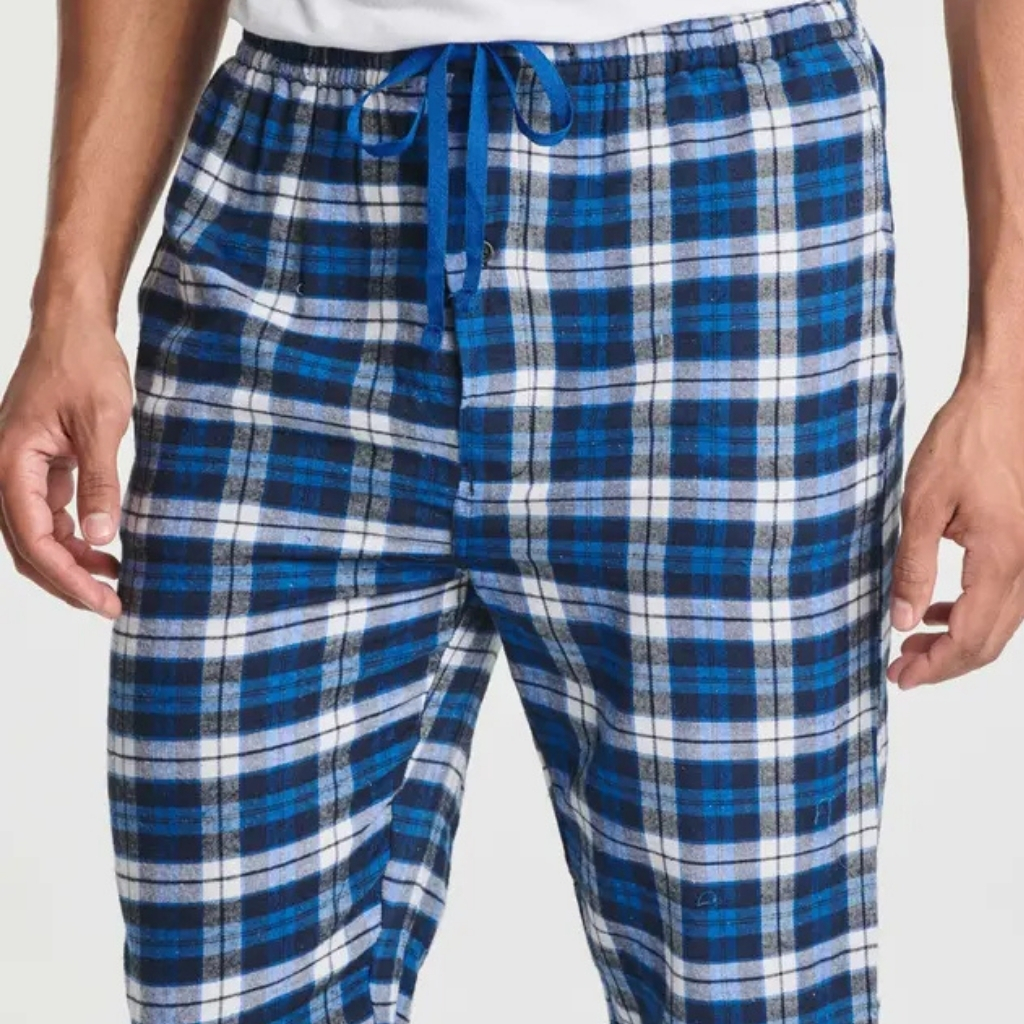Real Essentials 3 Pack Pajama Pants And Knit Cotton Flannel Plaid Lounge Bottoms