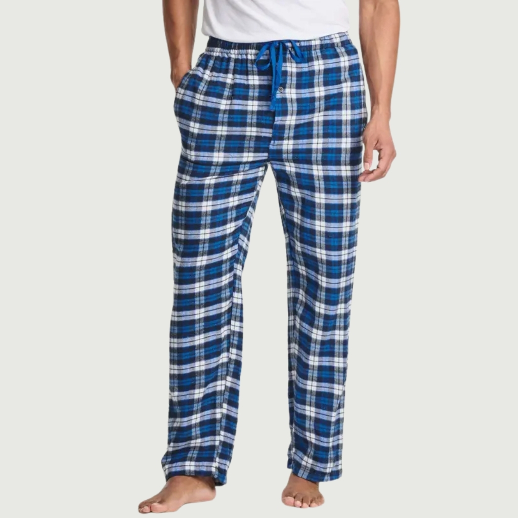 Real Essentials 3 Pack Pajama Pants And Knit Cotton Flannel Plaid Lounge Bottoms