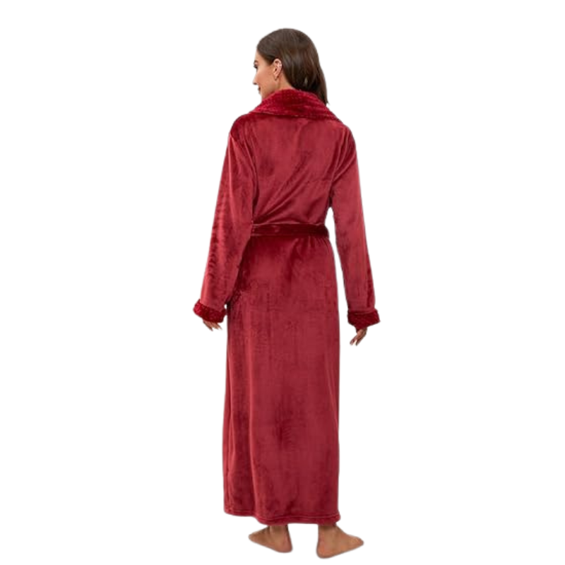 Full Length Plush Fleece Bathrobe For Women