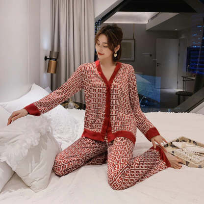 Women's Pajamas Set V Neck Design-Original Pajamas