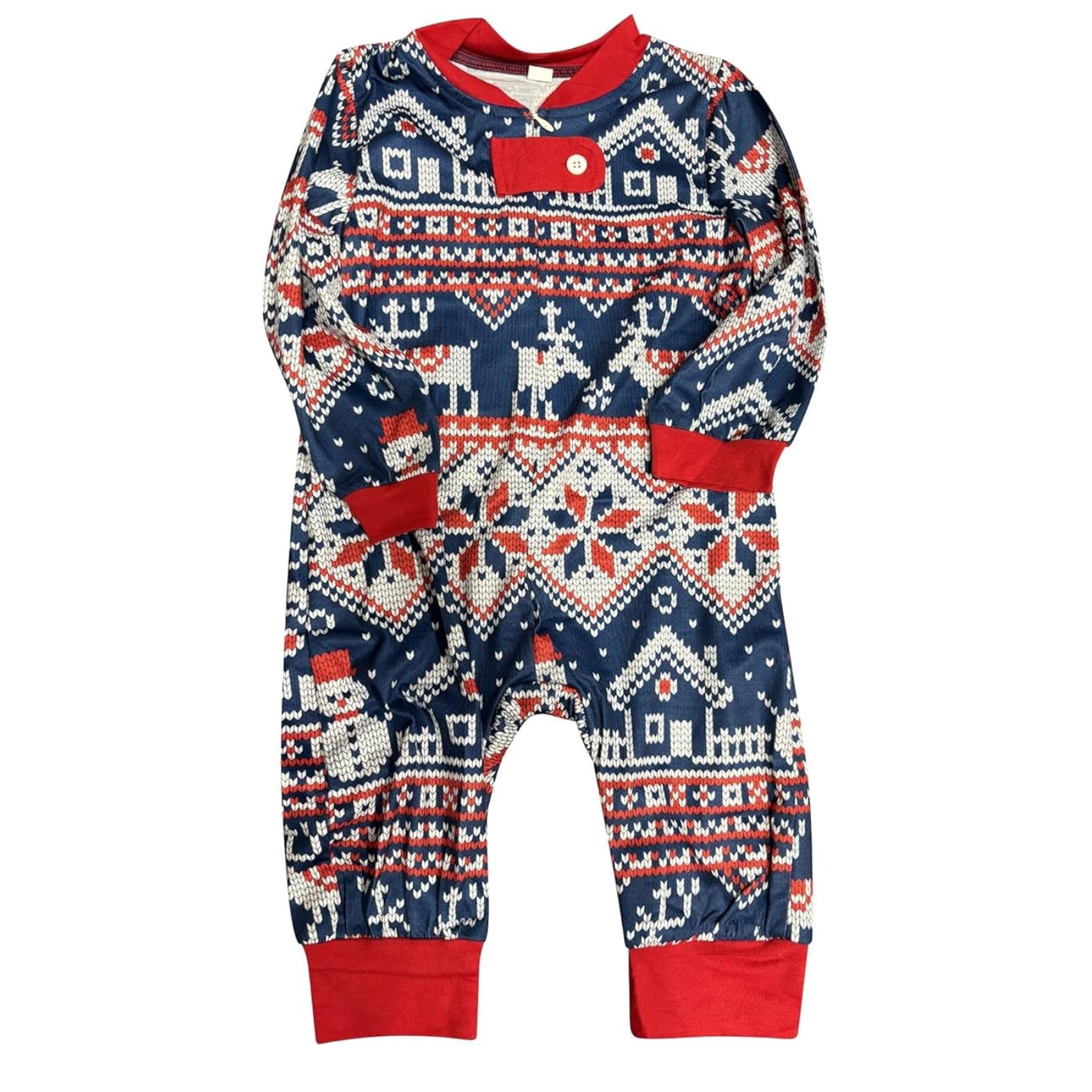 Reindeer And Snowflake Printed Family Matching Christmas Pajama Set