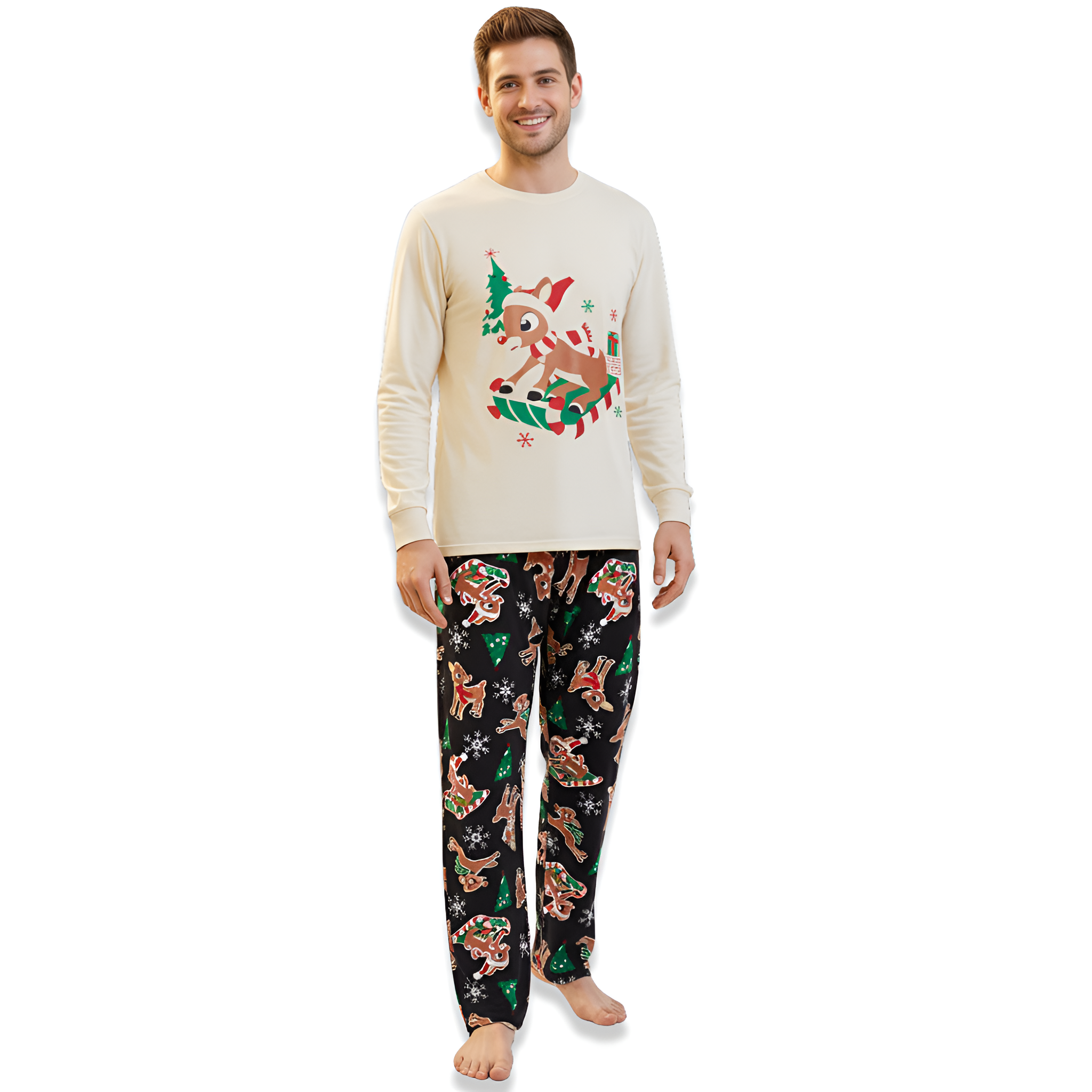 Reindeer Printed Family Matching Pajama Sets