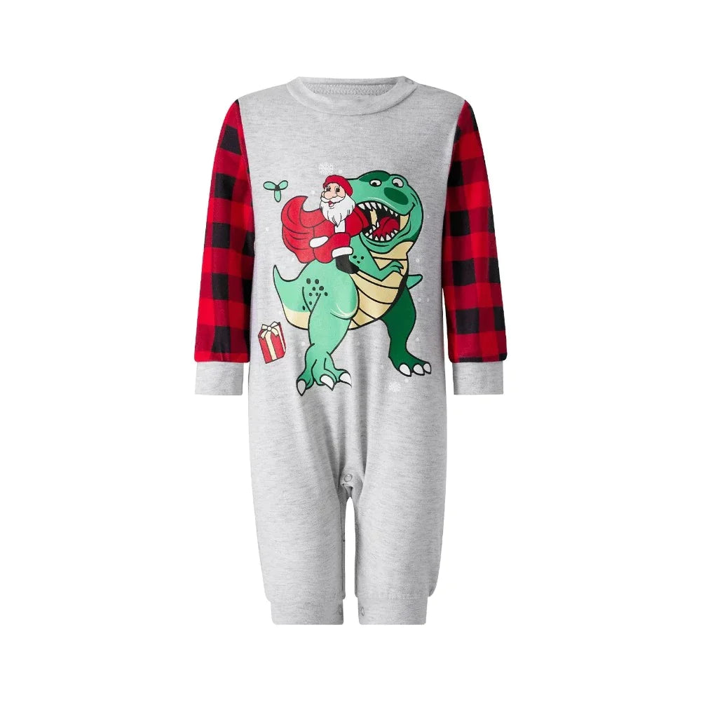 Christmas Dino Printed Family Matching Pajama Set-Original Pajamas