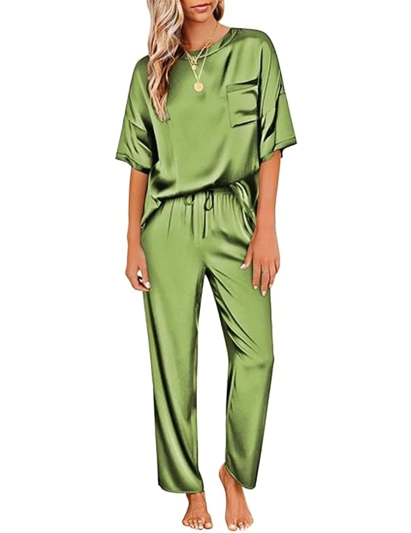 Short Sleeve Shirt With Long Pajama Pant Set-Original Pajamas