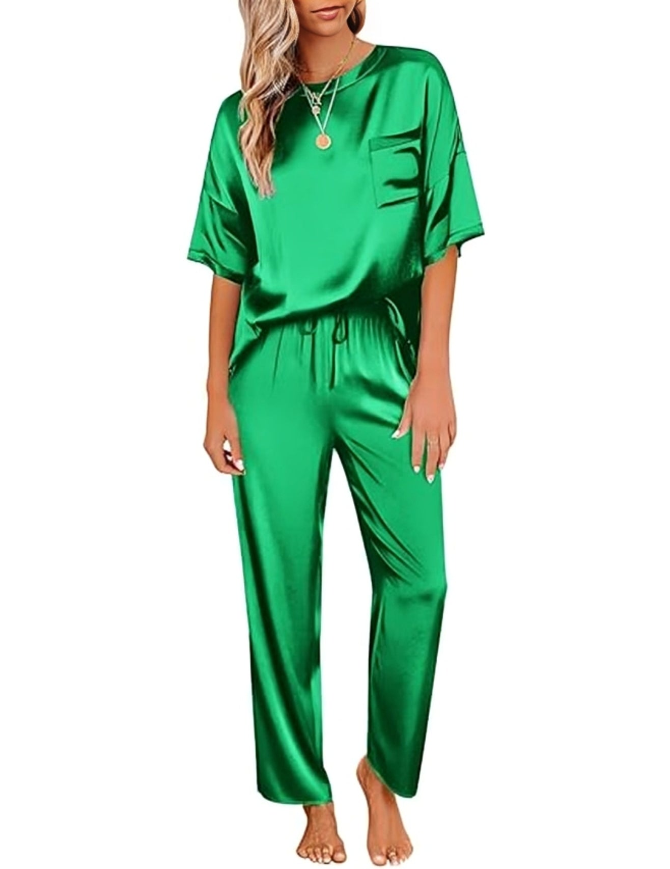 Short Sleeve Shirt With Long Pajama Pant Set-Original Pajamas